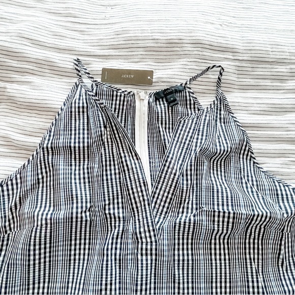 J. Crew Dresses & Skirts - J Crew Sleeveless Blue Plaid Mini Dress with Ruffle Hem Size 16